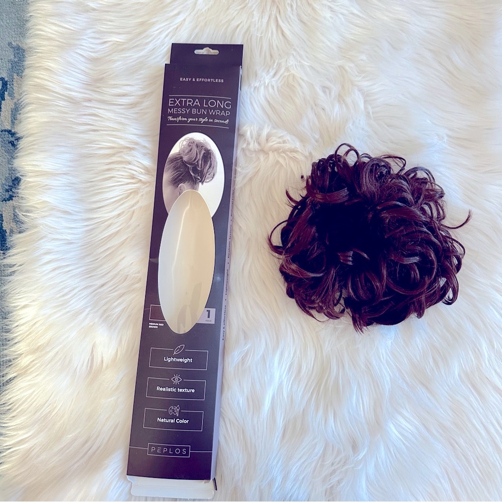 Peplos/ extra long messy bun wrap